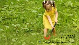  Presentation with field hockey - Slide deck featuring plays with ball and hockey background and a gold colored foreground