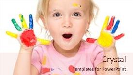  Presentation with hand cute dolls and toy - PPT theme having playschool - portrait of a cute little background and a lemonade colored foreground