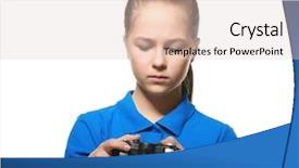  Presentation with controller - Slide deck with playstation - pretty teenager with game controller background and a lemonade colored foreground