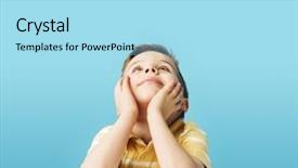  Presentation with baby congratulation boy blue - Amazing PPT theme having playtime - young boy on blue background backdrop and a arctic colored foreground