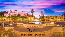  Presentation with san diego california - Presentation design consisting of plaza - san diego california usa park background and a red colored foreground