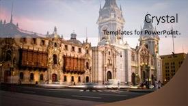  Presentation with inca machu picchu peru view - Beautiful presentation theme featuring plaza de armas in lima backdrop and a light blue colored foreground