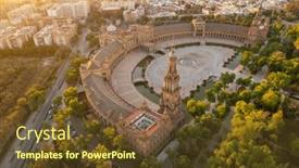  Presentation with espana - Presentation design consisting of plaza-de-espana-at-sunrise background and a tawny brown colored foreground