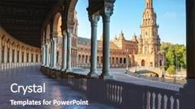  Presentation with espana - Colorful slides enhanced with plaza de espana in sunny backdrop and a ocean colored foreground