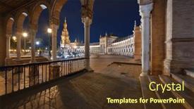  Presentation with espana - Audience pleasing presentation theme consisting of plaza-de-espana-or-spain backdrop and a tawny brown colored foreground