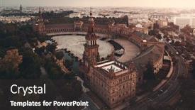  Presentation with espana - PPT theme enhanced with plaza-de-espana-or-spain background and a tawny brown colored foreground