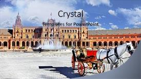  Presentation with espana - Slides having plaza de espana sevilla spain background and a light blue colored foreground