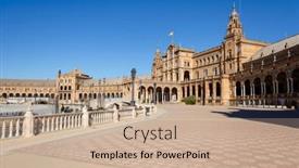  Presentation with espana - Slide deck having plaza-de-espana-spain-square background and a coral colored foreground