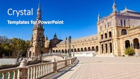  Presentation with espana - PPT theme featuring plaza-de-espana-spain-square background and a  colored foreground