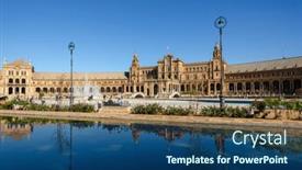 Presentation with espana - Theme having plaza-de-espana-spain-square background and a ocean colored foreground