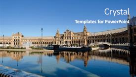  Presentation with espana - Presentation with plaza-de-espana-spain-square background and a  colored foreground