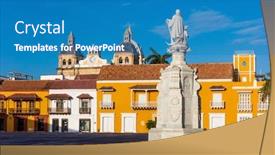  Presentation with cartagena colombia - PPT layouts with los indias bolivar in colombia background and a teal colored foreground