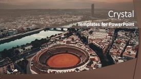  Presentation with spain - Beautiful presentation design featuring plaza-de-toros-de-la backdrop and a coral colored foreground