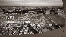  Presentation with aerial view of cape town - Slide set consisting of plaza-de-toros-de-la background and a gray colored foreground