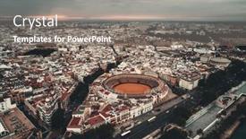  Presentation with aerial view of cape town - PPT layouts with plaza-de-toros-de-la background and a gray colored foreground