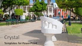  Presentation with mexico city - Theme featuring plaza-grande-the-beautiful-main background and a mint green colored foreground