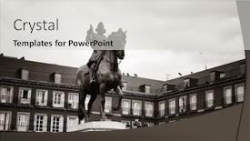  Presentation with historical building - PPT theme featuring plaza-mayor-historical-building background and a light gray colored foreground