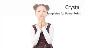  Presentation with school guns - Presentation design featuring plead - portrait of cute girl background and a  colored foreground