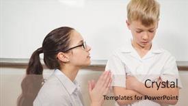  Presentation with elementary school career day and technology and black female teacher - Cool new theme with plead - teacher pleading with the student backdrop and a coral colored foreground