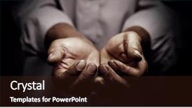  Presentation with uae old man - Beautiful PPT theme featuring plead - working hands of old man backdrop and a wine colored foreground