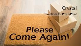  Presentation with welcome to auditor - Slide set featuring please come again welcome mat background and a  colored foreground