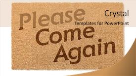  Presentation with welcome - Slide deck featuring please come again welcome mat background and a  colored foreground