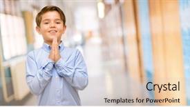  Presentation with child eye - Presentation design enhanced with toddler child with green eye background and a lemonade colored foreground