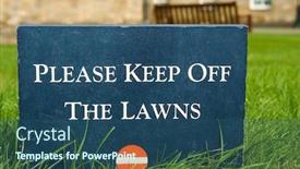  Presentation with stone - PPT layouts featuring please-keep-off-the-lawns background and a ocean colored foreground