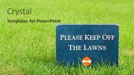  Presentation with stone - Colorful presentation design enhanced with please-keep-off-the-lawns backdrop and a yellow colored foreground