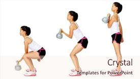  Presentation with promote - Colorful slides enhanced with school kids against fitness studio backdrop and a gold colored foreground