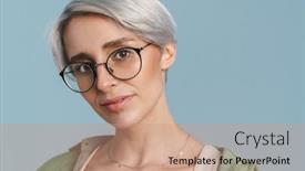  Presentation with silver - PPT theme featuring pleased-beautiful-silver-girl-posing background and a coral colored foreground