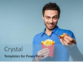 Pleased Handsome Guy Smiling PPT template 31 | CrystalGraphics