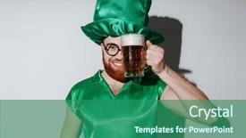  Presentation with costume - Cool new presentation theme with pleased man in st patriks backdrop and a  colored foreground