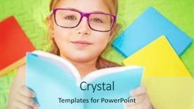  Presentation with pleasure of reading - Presentation theme featuring pleasure reading book wearing glasses background and a arctic colored foreground
