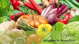  Presentation with organic - Presentation theme featuring plenty-of-fresh-organic-vegetables and a yellow colored foreground