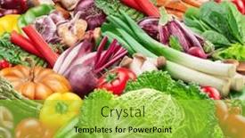  Presentation with food white - Theme enhanced with plenty-of-fresh-organic-vegetables background and a yellow colored foreground