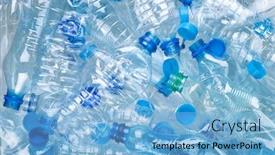  Presentation with plastic - Amazing PPT theme having plenty-of-plastic-bottles backdrop and a light blue colored foreground