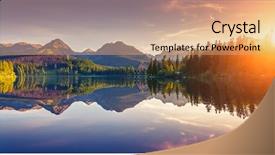  Presentation with mountain lake - PPT theme with pleso slovakia europe beauty world background and a coral colored foreground