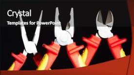  Presentation with electrician - Audience pleasing slide deck consisting of pliers on black background tools backdrop and a  colored foreground