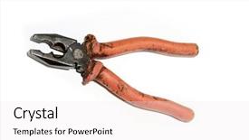  Presentation with lines red and white - Colorful PPT theme enhanced with pliers with red plastic grip backdrop and a white colored foreground