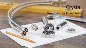  Presentation with plumbing - PPT theme consisting of plimbing fittings - all kinds of plumbing background and a coral colored foreground