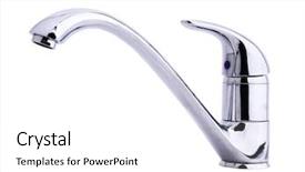 Presentation with stainless steel - PPT theme having plimbing fittings - modern stainless steel tap isolated background and a white colored foreground