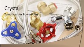  Presentation with plumbing - Cool new presentation design with plimbing fittings - plumbing valves hoses and assorted backdrop and a lemonade colored foreground