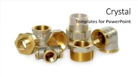  Presentation with plumbing - Audience pleasing slides consisting of plimbing fittings - set of metal-plastic plumbing couplings backdrop and a white colored foreground