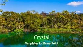  Presentation with croatia - Amazing presentation theme having plitvice-lakes-are-beautiful-karst backdrop and a forest green colored foreground
