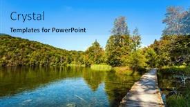  Presentation with croatia - Theme with plitvice-lakes-are-beautiful-karst background and a light blue colored foreground