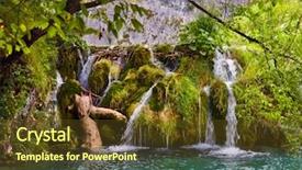  Presentation with beautiful mountains river lake sky nature - Audience pleasing slides consisting of plitvice lakes in croatia - nature backdrop and a tawny brown colored foreground