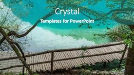  Presentation with paths - Colorful presentation theme enhanced with plitvice-lakes-national-park backdrop and a teal colored foreground