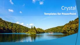  Presentation with waterfalls - Cool new slides with plitvice-lakes-national-park backdrop and a teal colored foreground