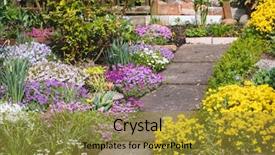  Presentation with home garden - PPT theme featuring plot land - beautiful home garden allotment background and a gold colored foreground